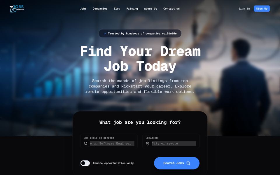 Homepage of JobsLebanon, designed by StudioLebanon